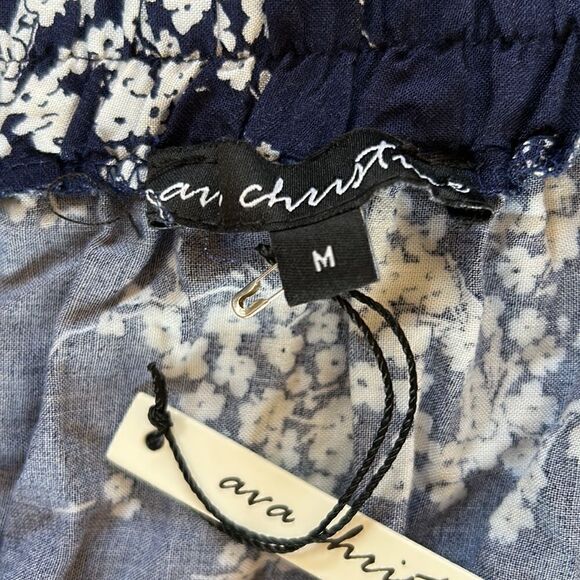 NEW Ava Christine Navy Blue And White Skirt - Picture 3 of 4